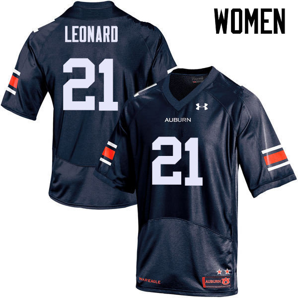 Women Auburn Tigers #21 Traivon Leonard College Football Jerseys Sale-Navy